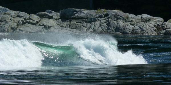 Fast moving ocean rapids